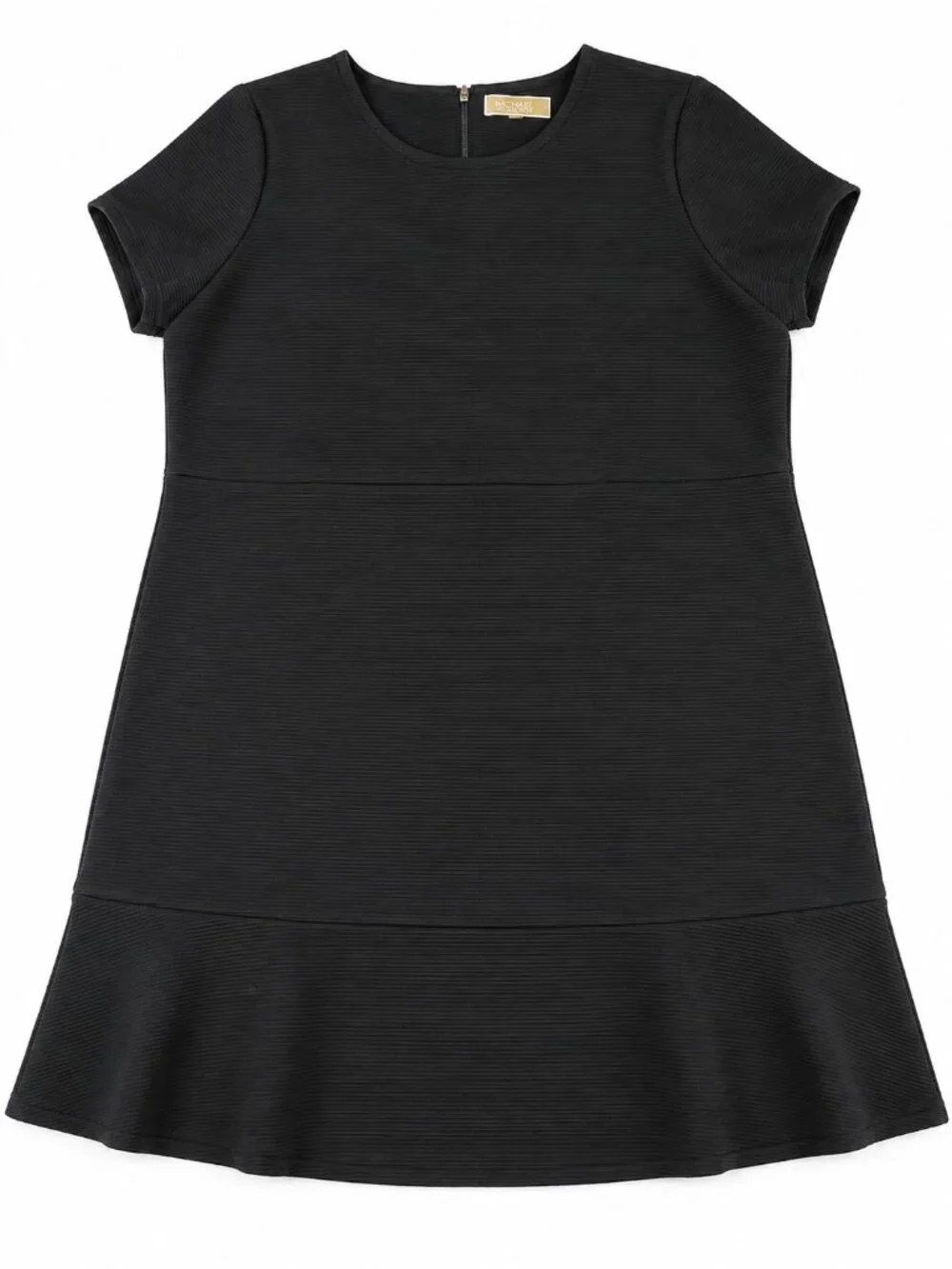 Michael Kors Black Ribbed Fit & Flare Midi Dress Plus Size 24W